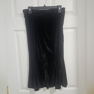 Vintage Black Velvet Pencil Skirt